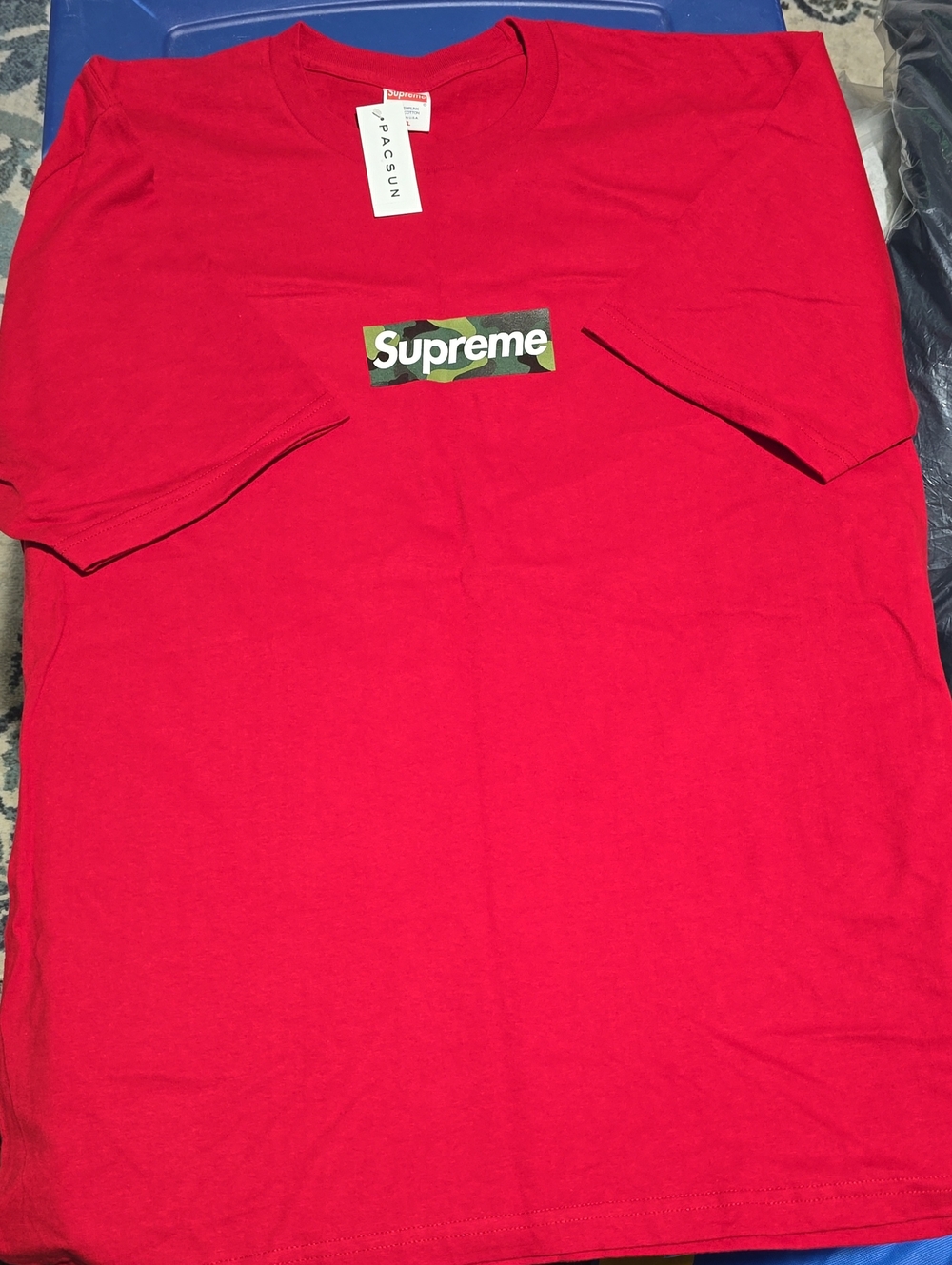 Supreme Red Crewneck Tee with Tag